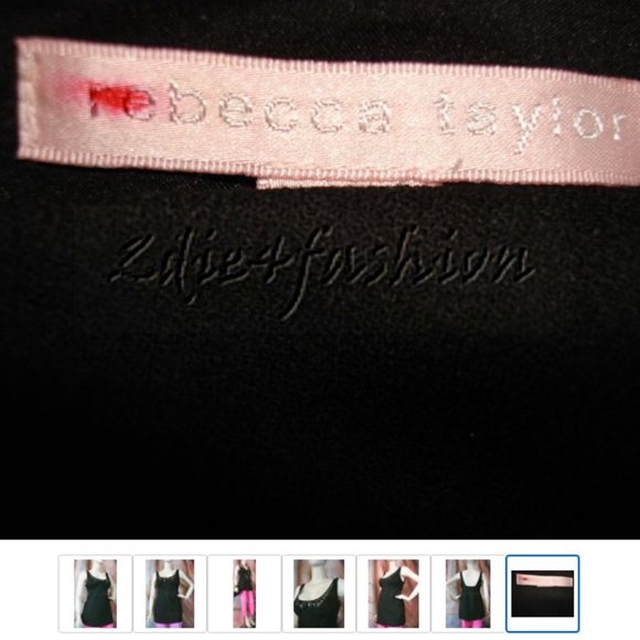 NWT REBECCA TAYLOR Slim Fitted Black Beaded Wool Crepe Top 10 - Picture 5 of 5